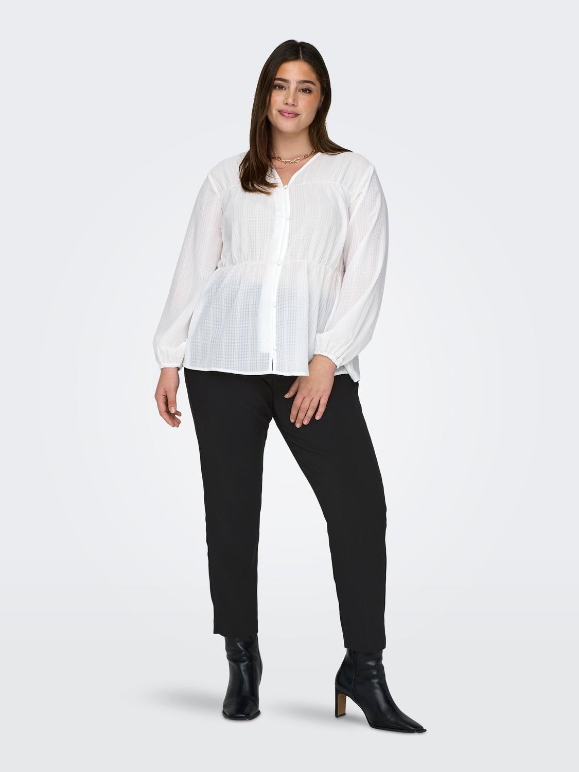 CARASTRID Hohe Taille Normal geschnitten Anzughose Black