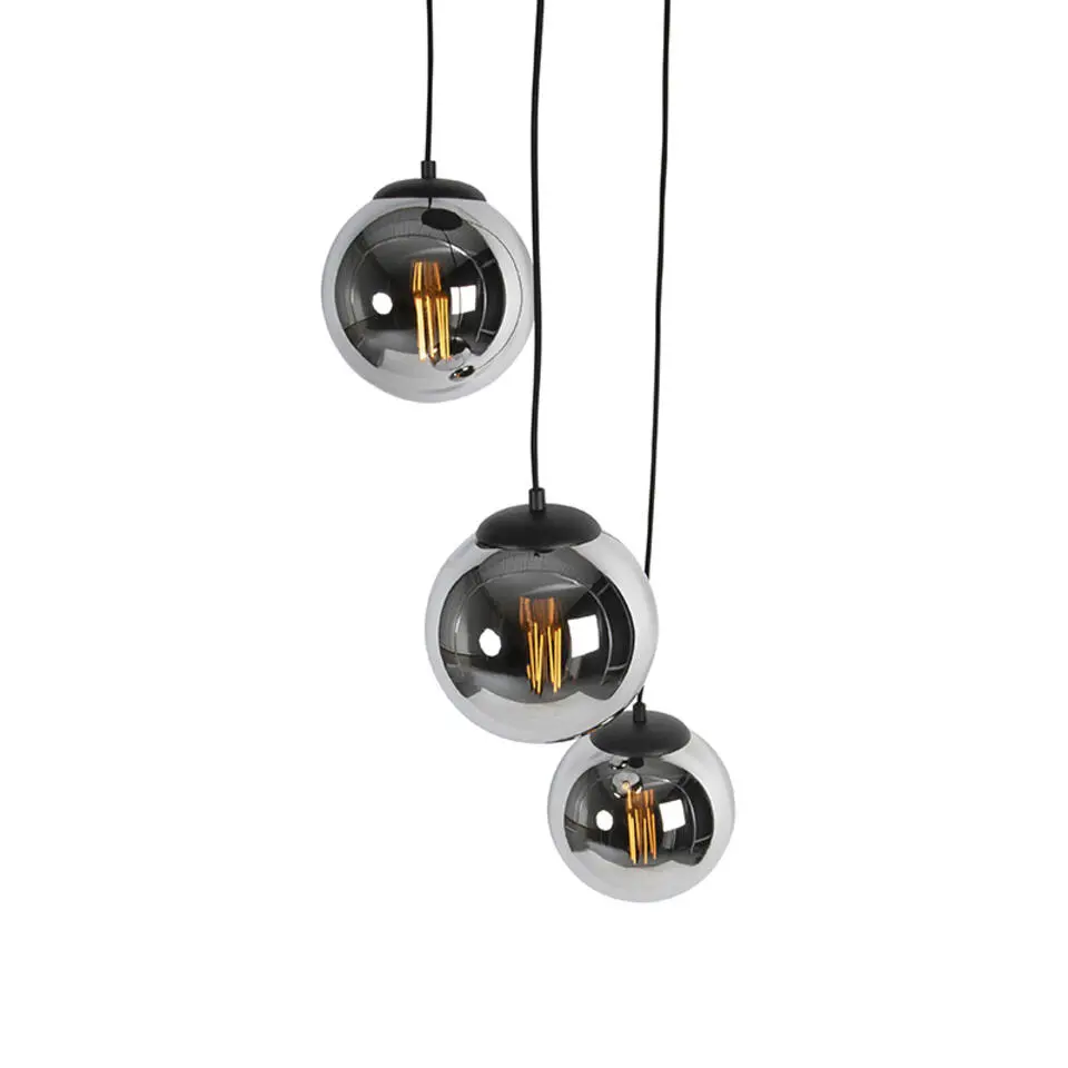 Qazqa hanglampen pallon zilverkleurig e27
