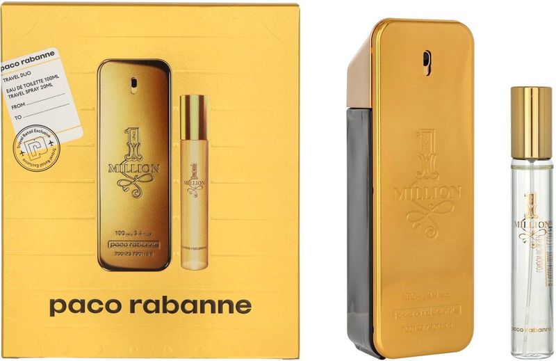 Paco Rabanne One Million Gift Set Eau de Toilette 100ml + Eau de Toilette 20ml Travel Set