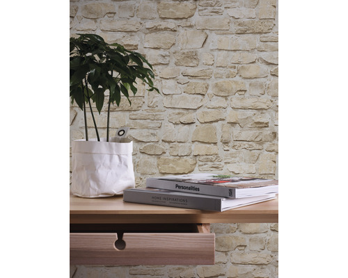 Zelfklevend behang 38580-1 Gebroken steen 3D beige 8,40 x 0,53 m