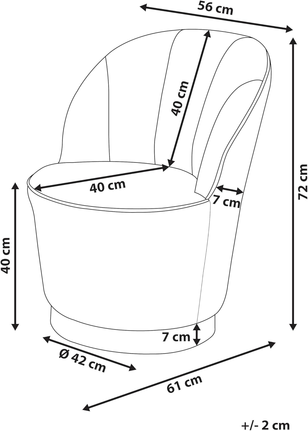 Beliani Trendy Sessel samtige Polsterbezug schwarz Alby