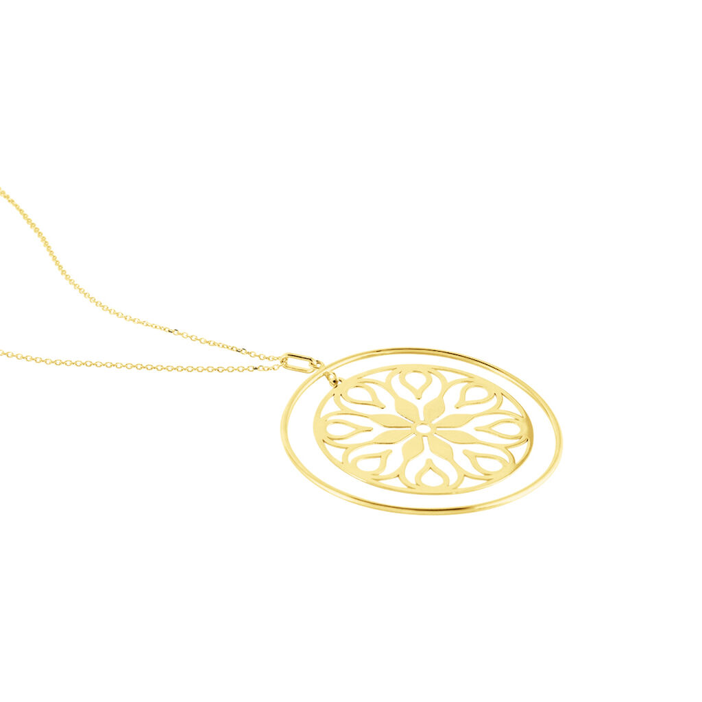 Collier Rosace Or Jaune