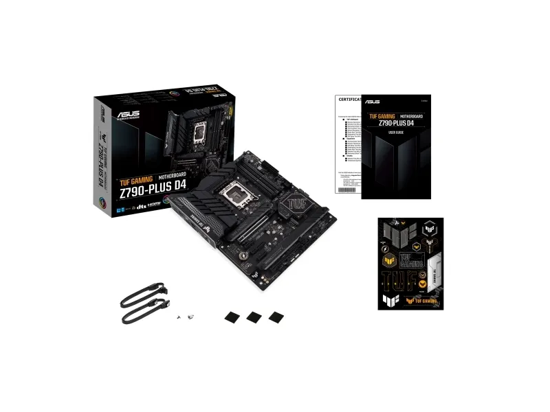 ASUS TUF GAMING Z790-PLUS D4 - Bundkort - ATX - LGA1700 sokkel - Z790 Chipset - USB-C 3.2 Gen 2x2, USB-C 3.2 Gen2, USB 3.2 Gen 1, USB 3.2 Gen 2 - 2.5 Gigabit LAN, Wi-Fi 6, Bluetooth - onboard grafik (CPU påkrævet) - HD Audio (8-kanaler)