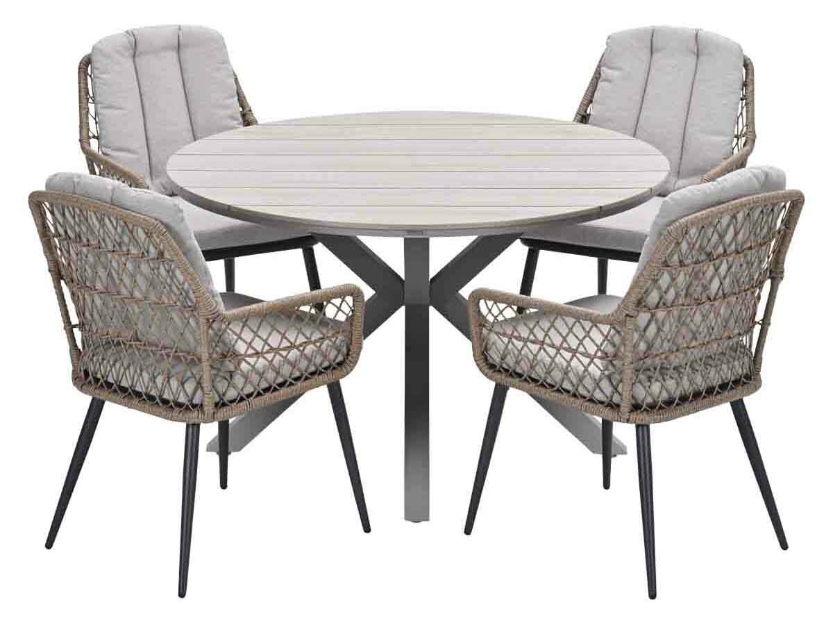 Garden Impressions Kalibo Tulli Ø122 cm 5-delige tuinset