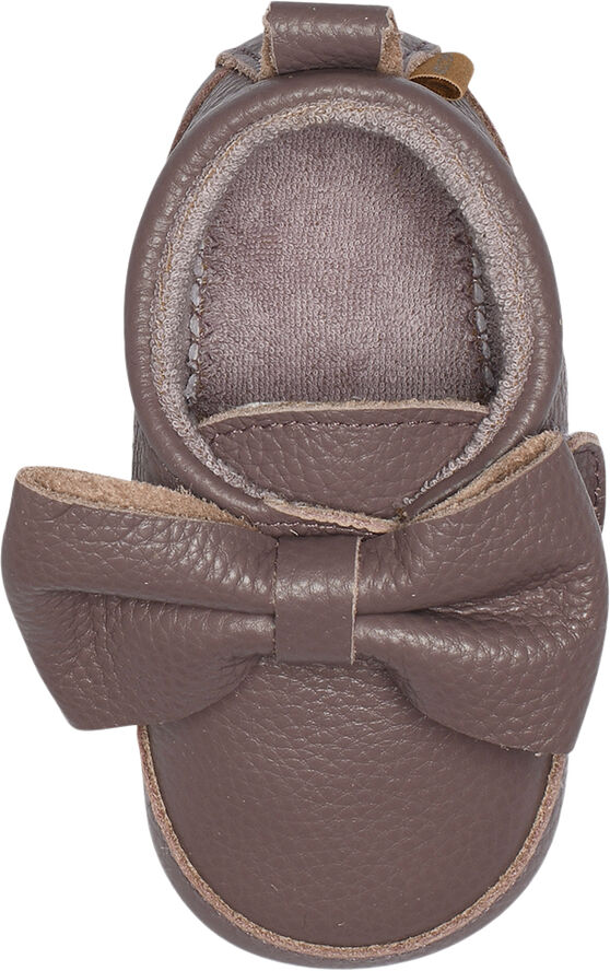 Melton Bow leather slippers Elderberry