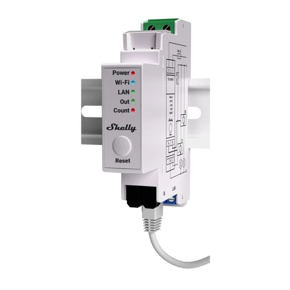 Shelly Módulo Medidor de Consumo Monofásico Wi-fi   2 Ti´s de 50A (2 Canais) Ro EM-50 - SHELLY-PRO-EM-50