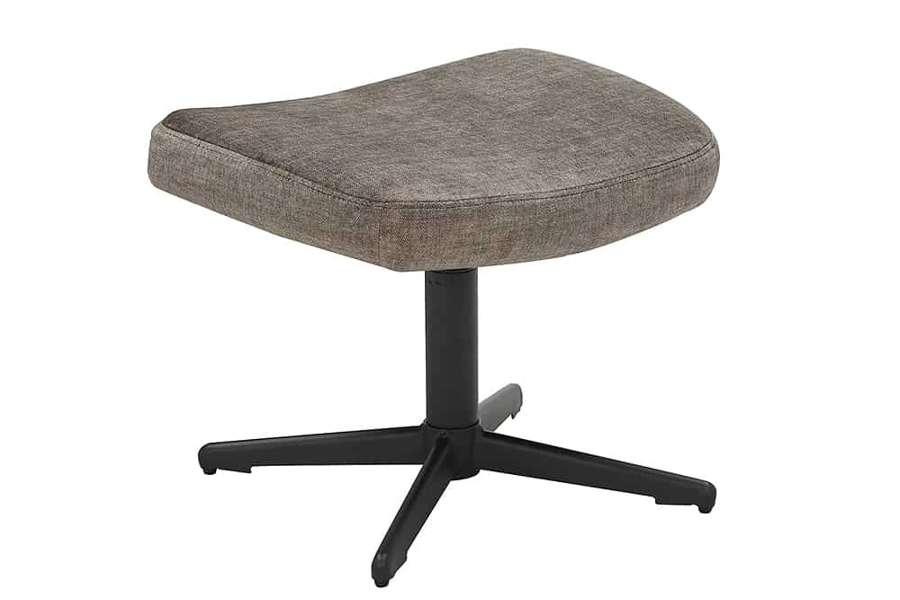 Design Hocker VOGUE 45cm taupe Samt drehbar schwarze Metallbeine Fußhocker
