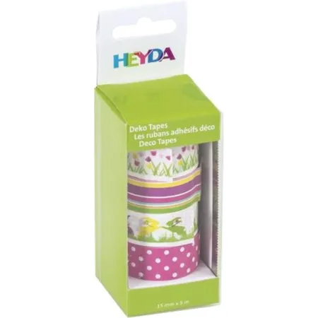 Heyda Deko Tapes Frühling - Tulpen und Hasen, 4 Rollen