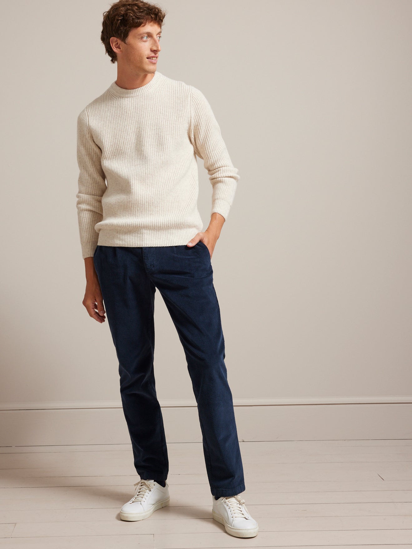 Pantalon taille élastiquée velours grosses côtes homme