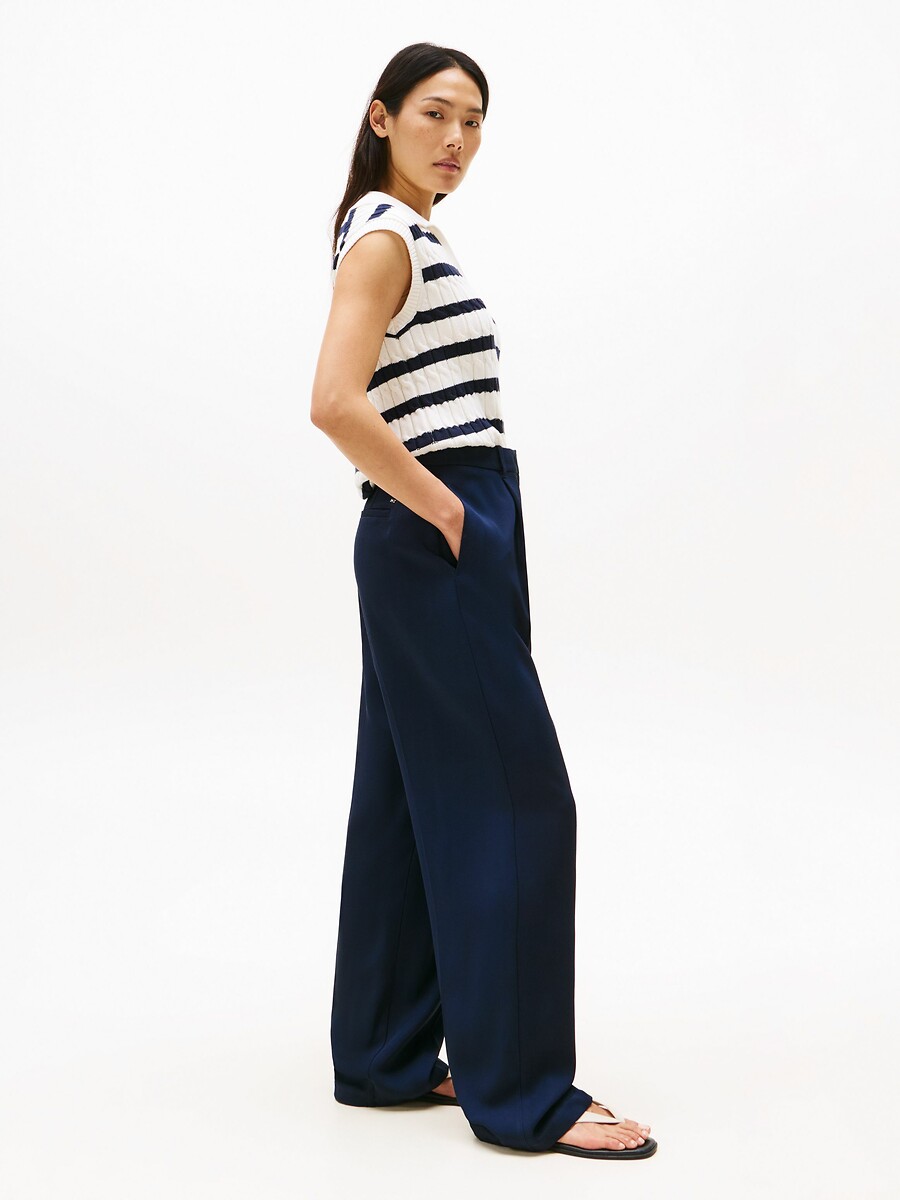 TOMMY HILFIGER<br>Calças retas com pregas