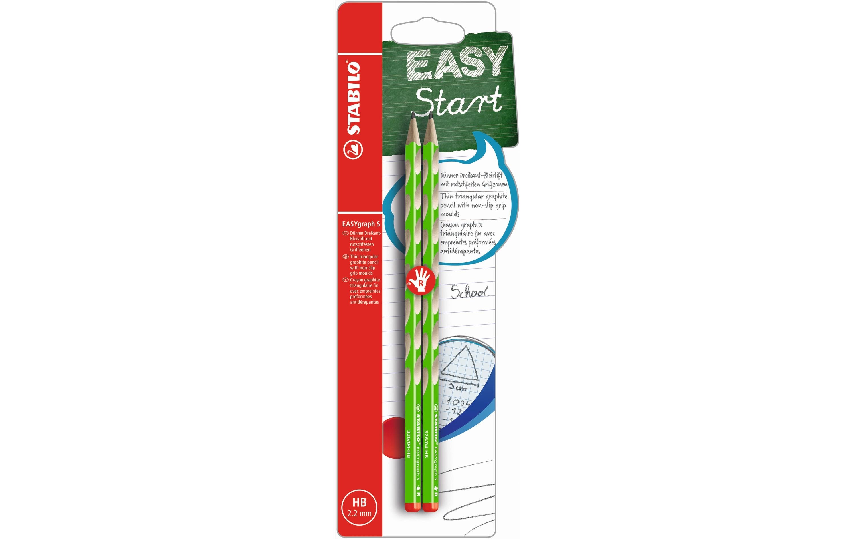 Bleistift EASYgraph S für Rechtshänder, GrünSchreibstift im 2er Set