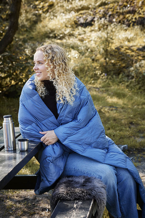 Hygge dunpledd 130x170 denimblå