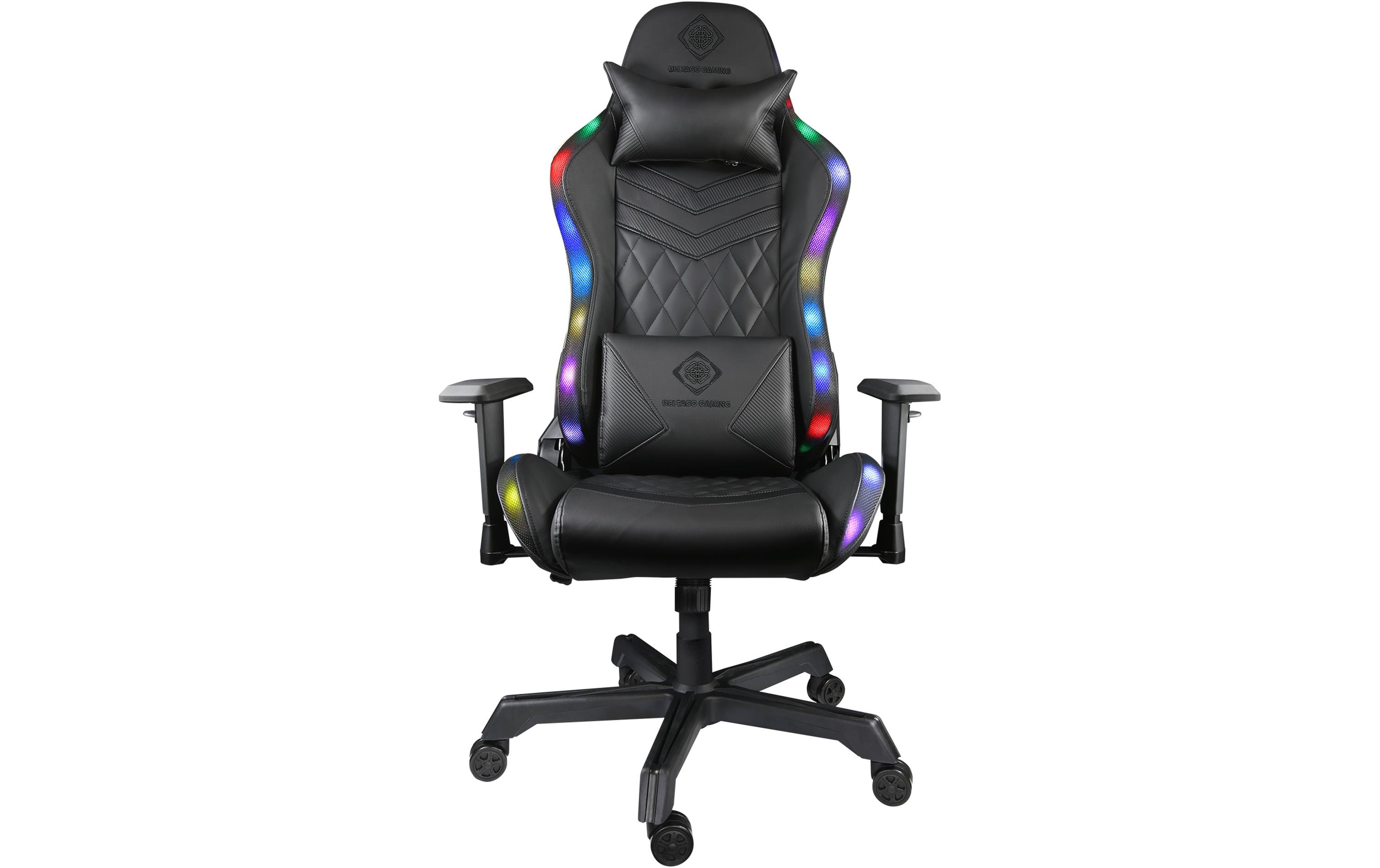 Gaming-Stuhl DC410 Schwarz<br>Gaming-Computerstuhl mit einstellbarer RGB-Beleuchtung und 120 kg Belastbarkeit