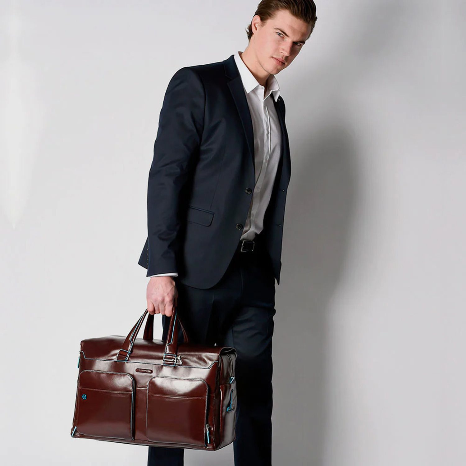 Piquadro Blue Square Duffel Bag black