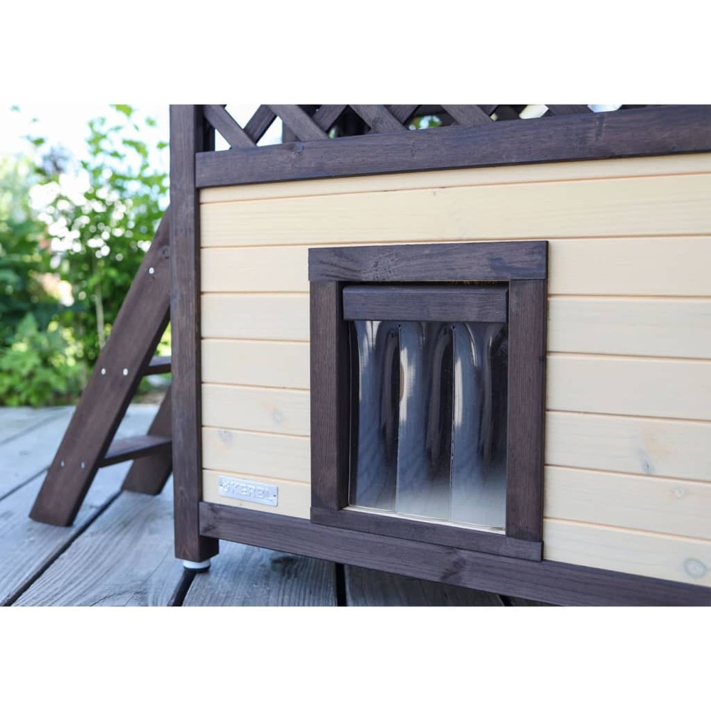 Maison à chat chauffée 4-saisons deluxe 88x57x77 cm marron foncé