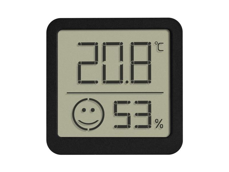 TFA Dostmann Thermo-/Hygrometer Digital, Schwarz, 2er Set 2-teiliges Digitales Thermo-Hygrometer Set mit Komfortzone