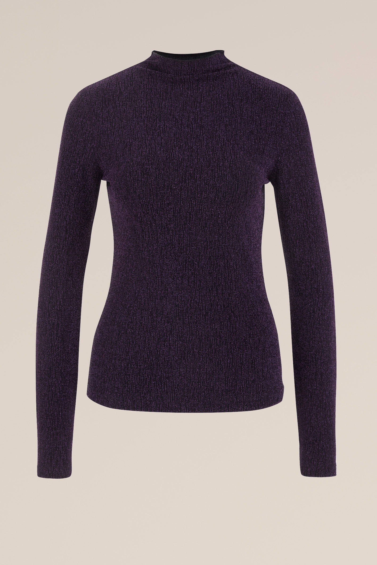 T-shirt met glittergaren WE Fashion Paars
