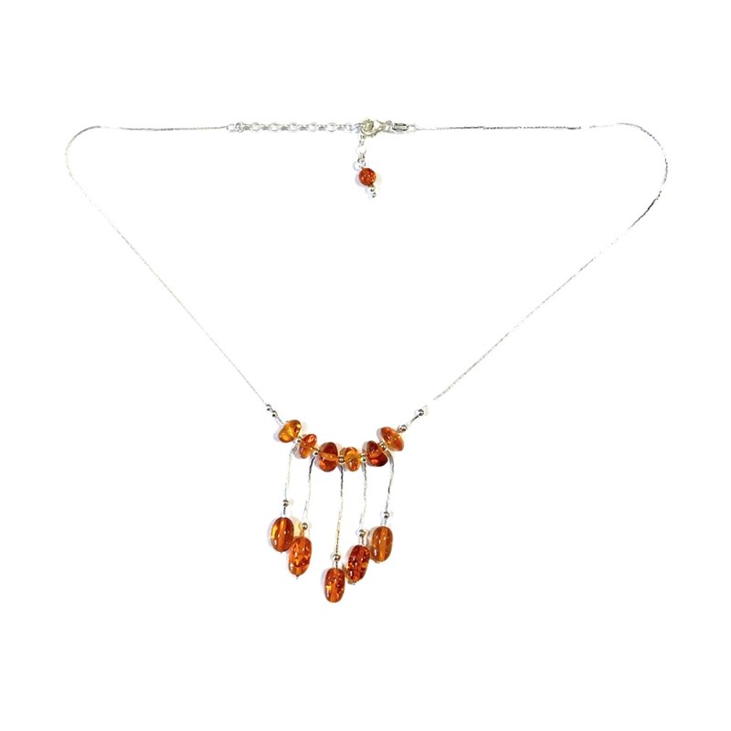 Collier argent 925 ambre