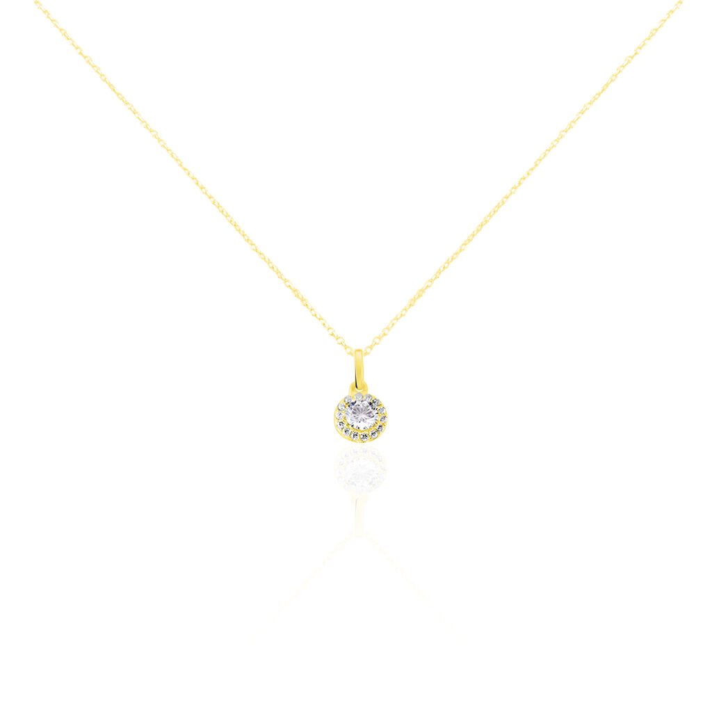 Collier Tahera Or Jaune Oxyde De Zirconium