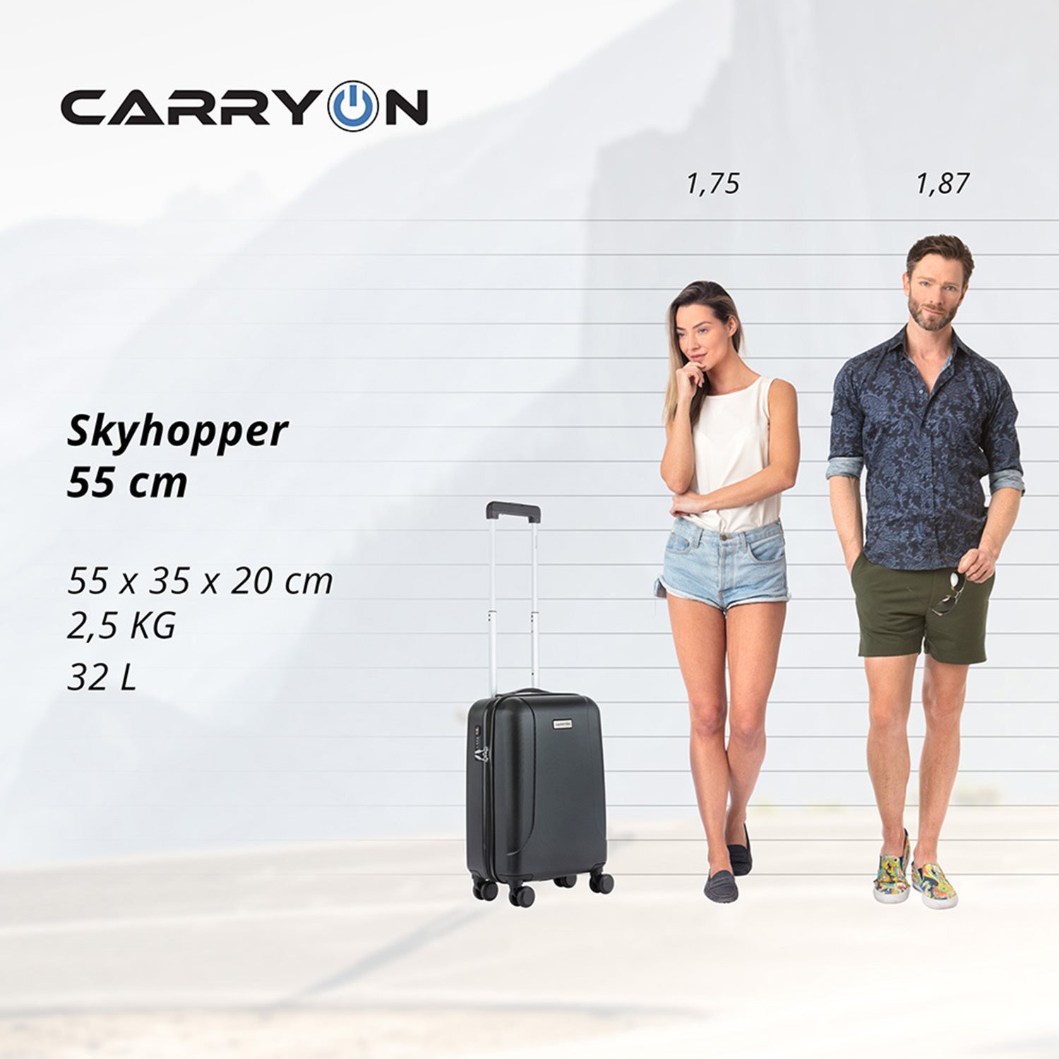 CarryOn Skyhopper 55 + 78 Set black