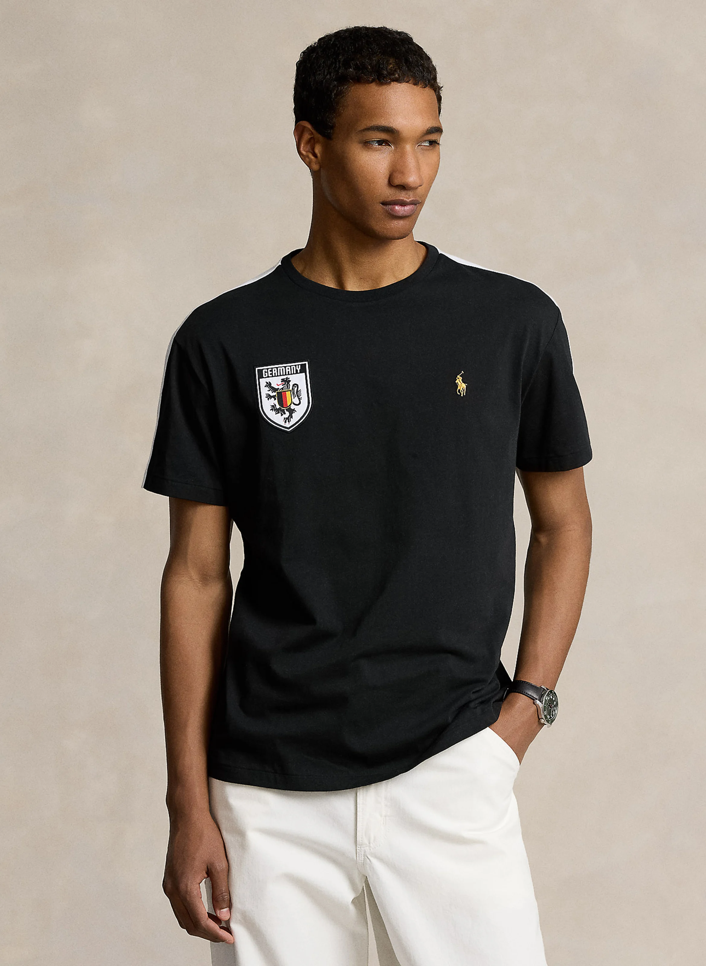 Tee-shirt col rond en coton | Noir