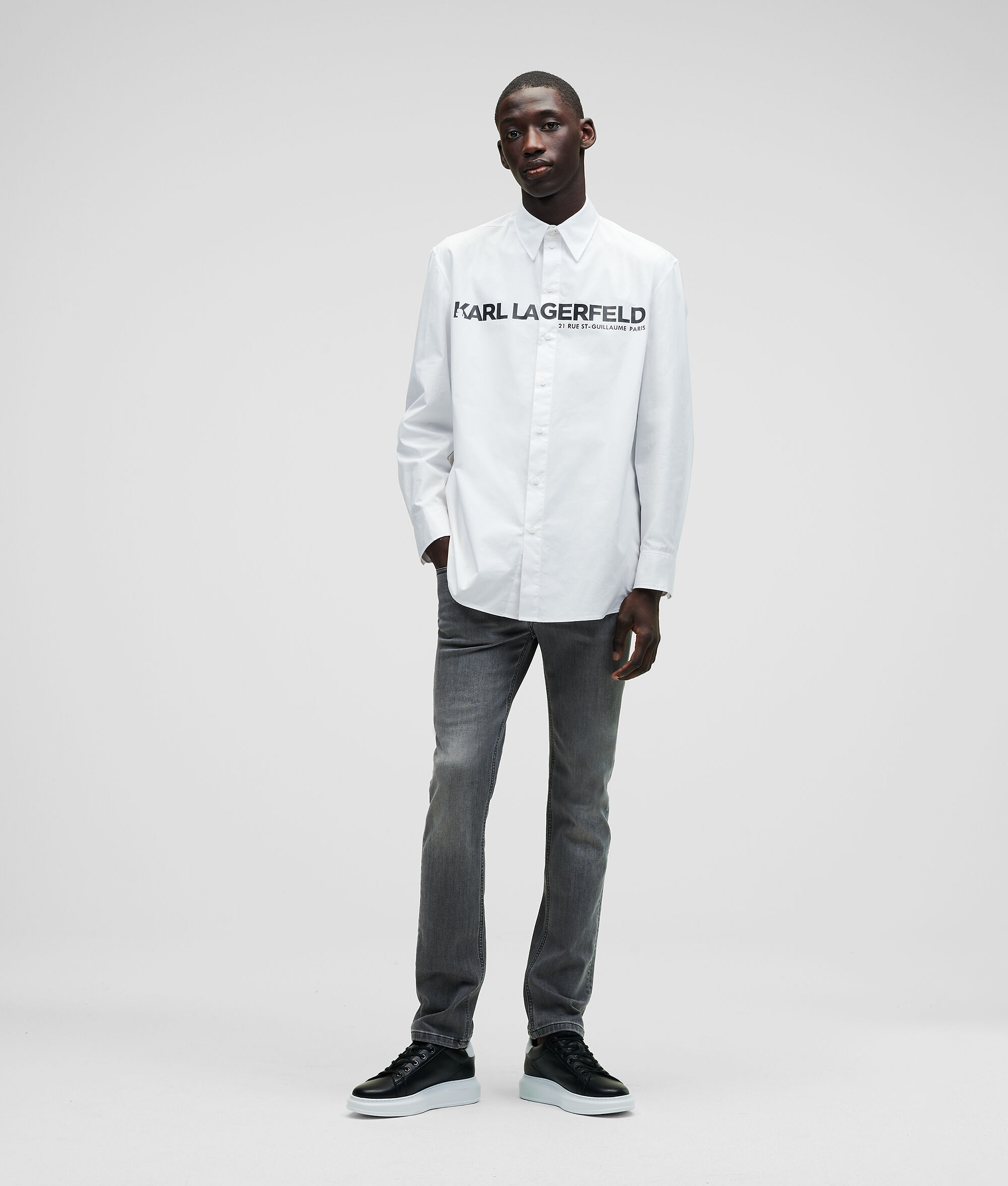 CHEMISE EN POPELINE À LOGO KARL