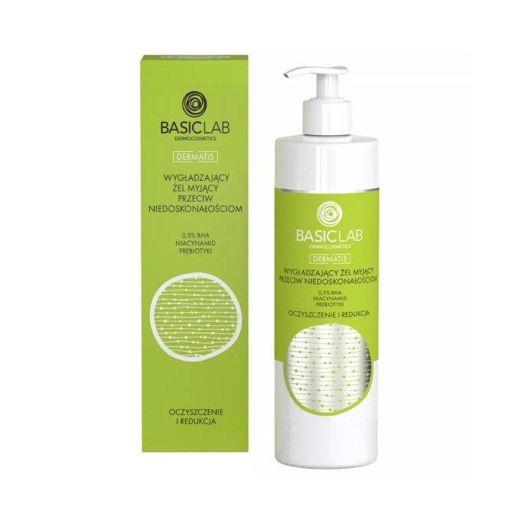 BasicLab Dermatis glättendes Gesichtsreinigungsgel gegen Unreinheiten 0,5 % BHA 300 ml