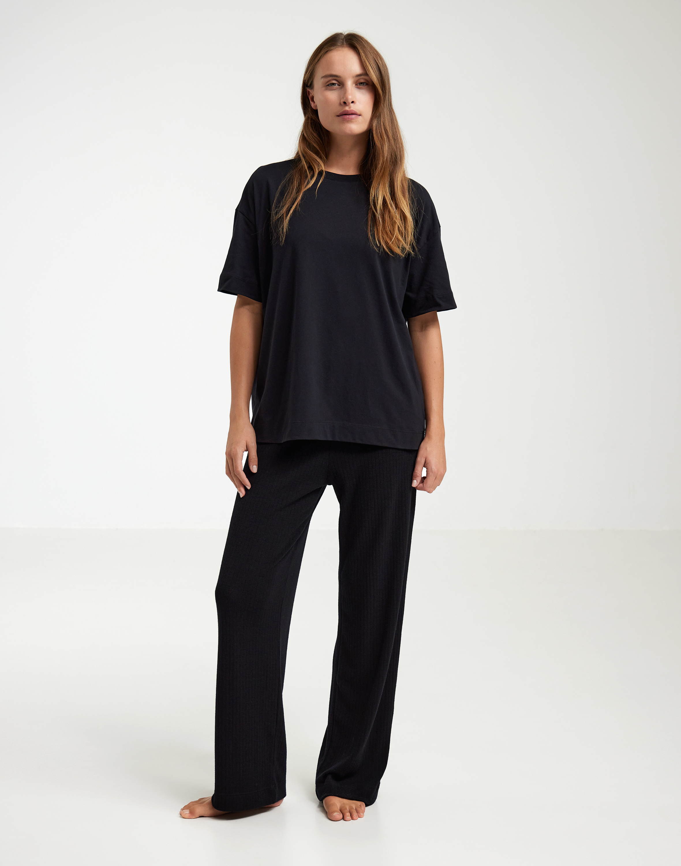 Broek met wijde pijpen voor dames in Zwart