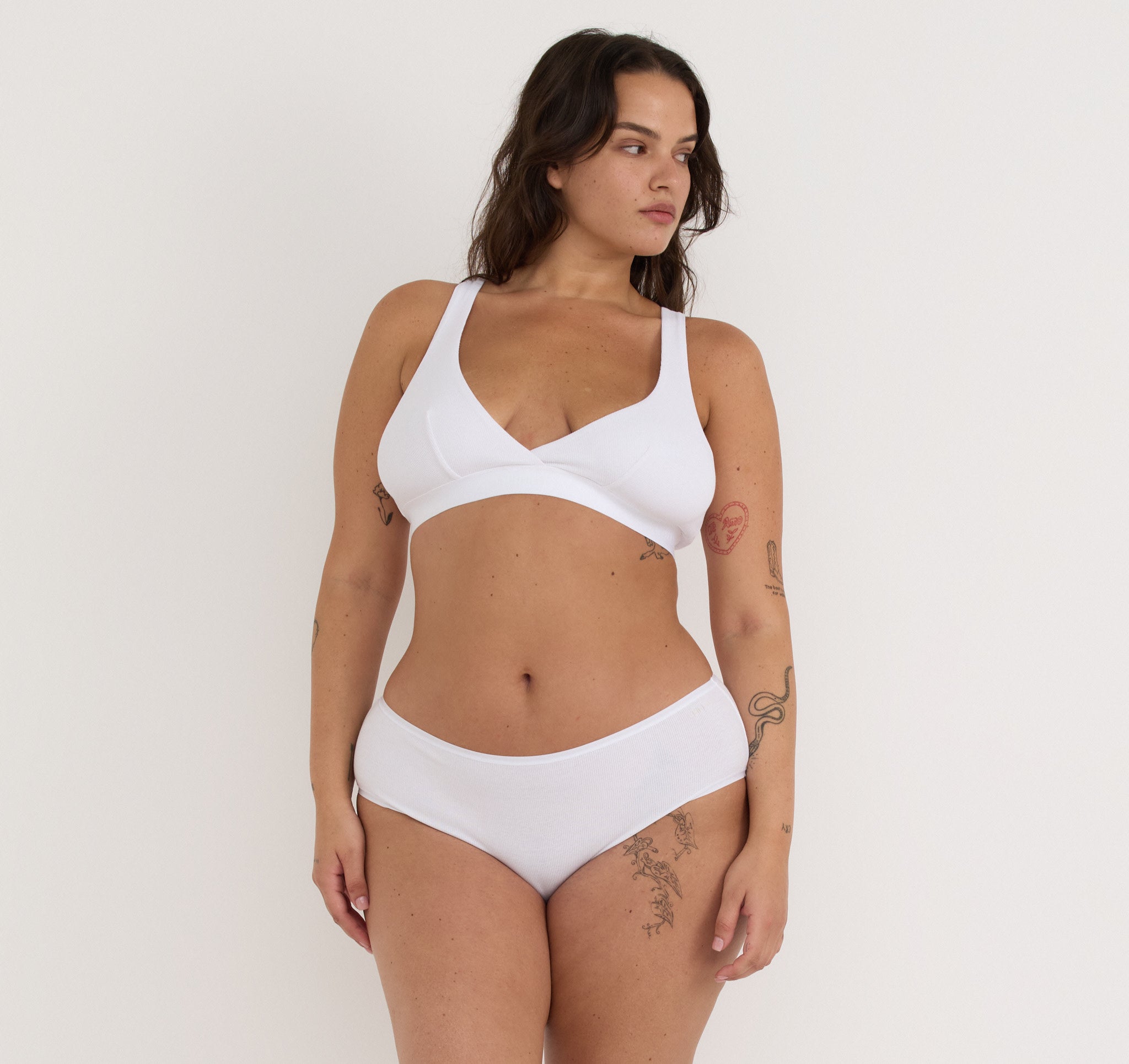 ORGANIC COTTON<br>Core Rib Plunge Bralette