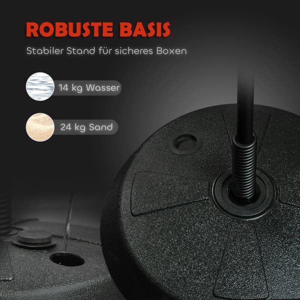Bokseball for barn boksestativ med boksehansker, 122,5-147 cm høydejusterbart boksesett med stativ for gutter og jenter, stål, rød