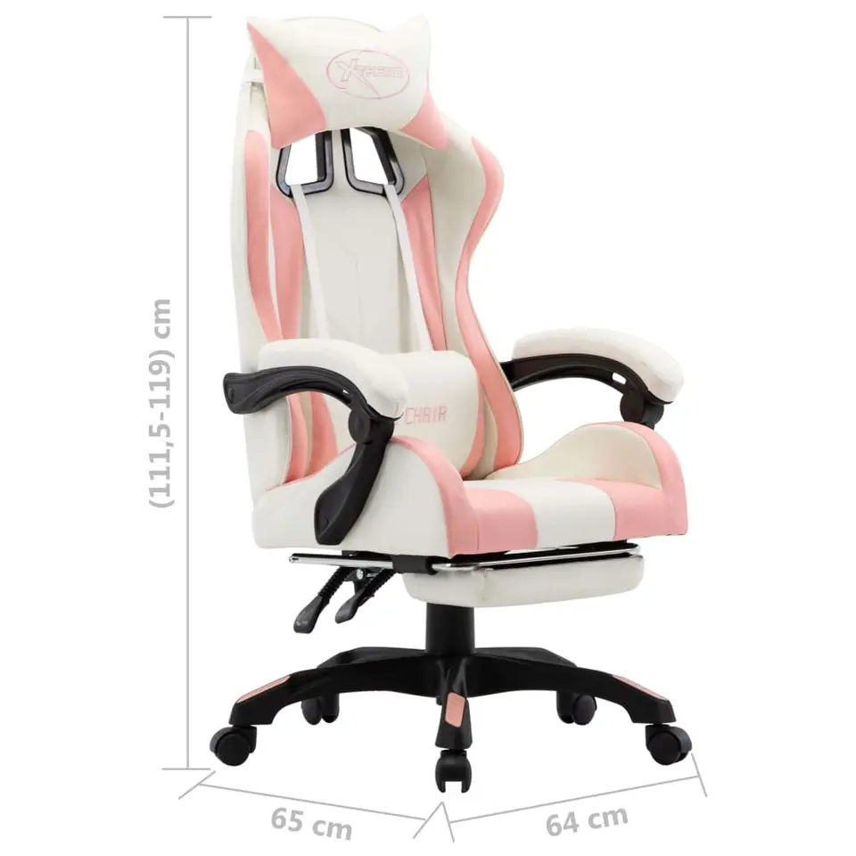 vidaXL - Race Stoel - Roze - Kunstleer