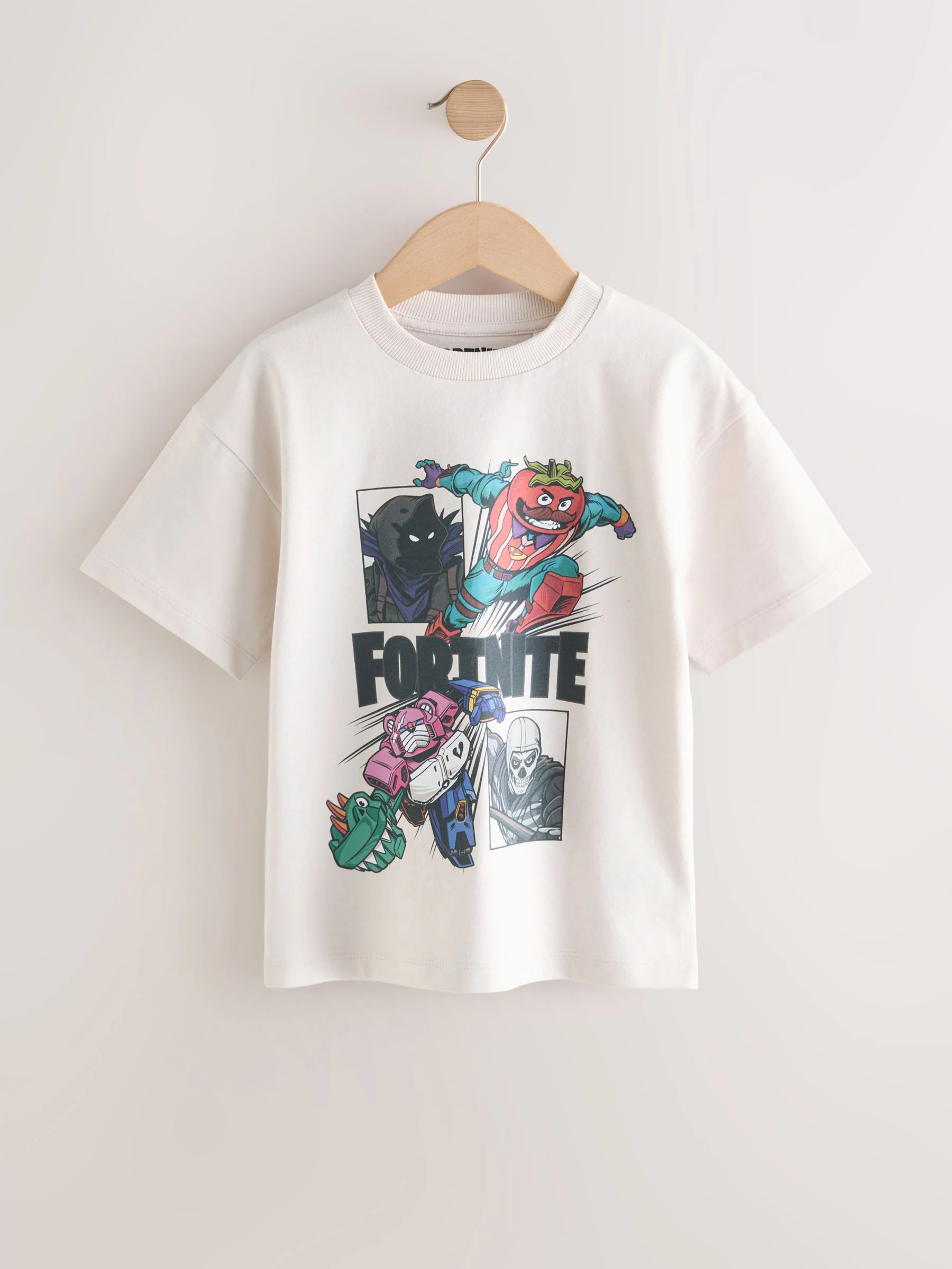 Pastelgeel - Fortnite T-shirt met print en korte mouwen (4-16jaar)