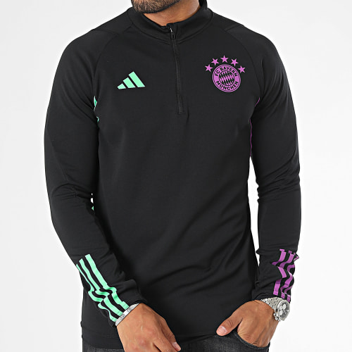 Tee Shirt Manches Longues A Bandes Bayern Munich IB1527 Noir