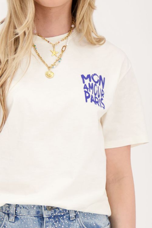 Wit T-shirt Mon amour Paris