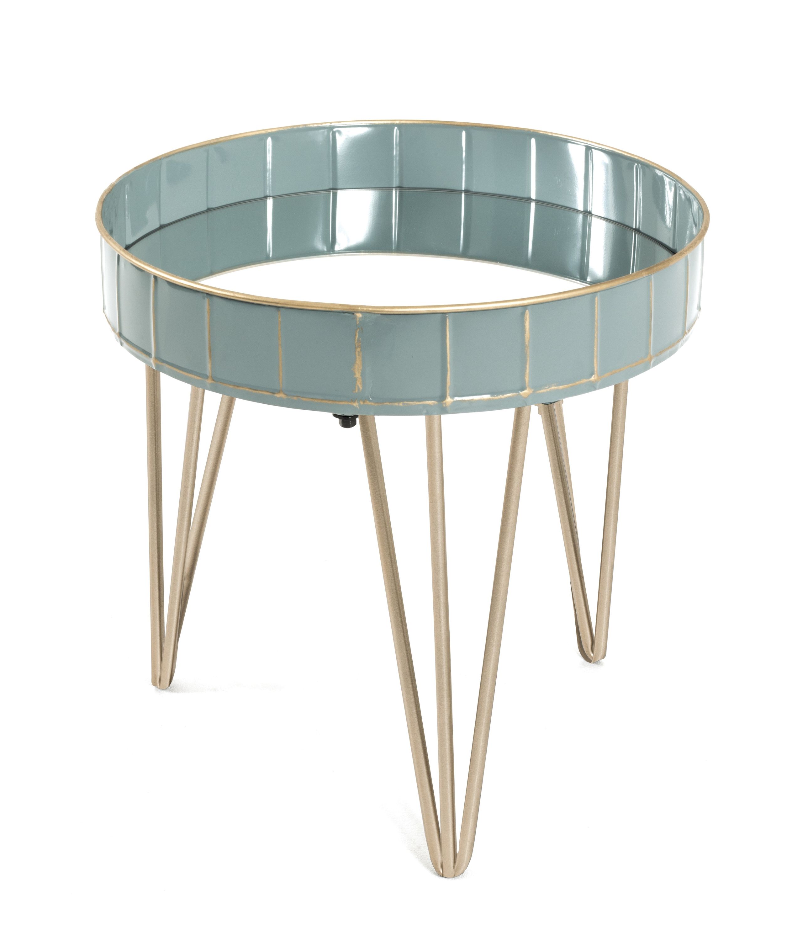 Beistelltisch grau-blau-bronze