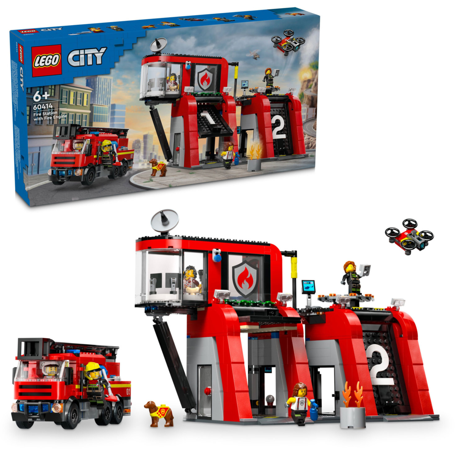 LEGO® City 60414 Feuerwehrstation mit Drehleiterfahrzeug