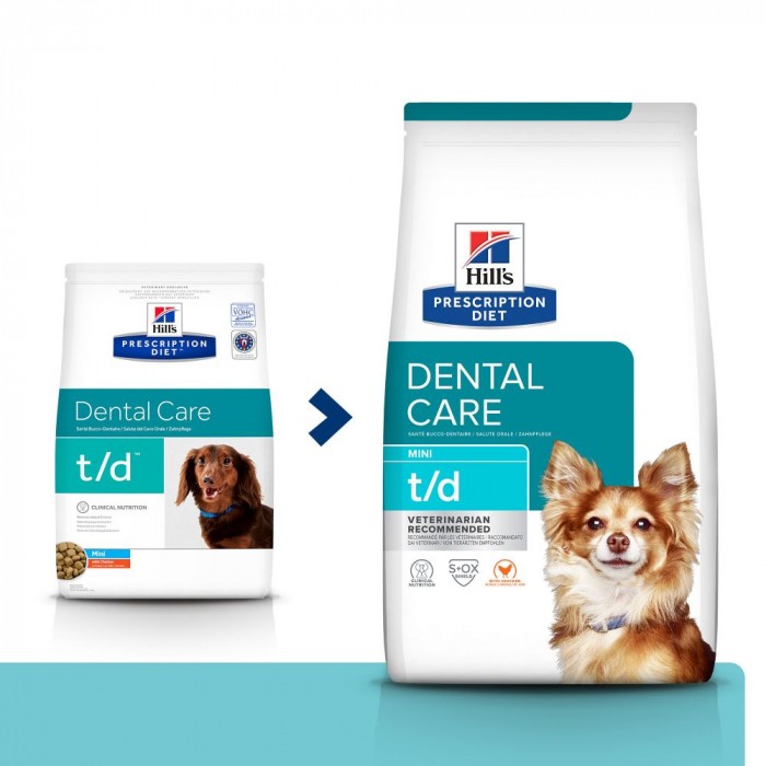 HILL'S Prescription Diet t/d Dental Care Mini au Poulet - Croquettes pour chien