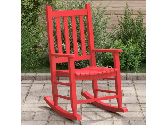 Chaise à bascule enfants rouge bois de peuplier massif