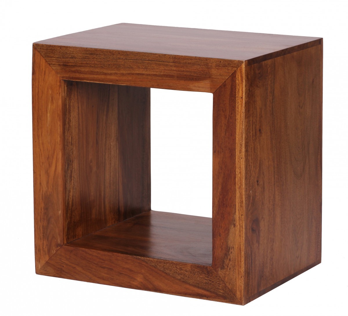 Standregal Cube - braun gebeizt - Sheesham massiv