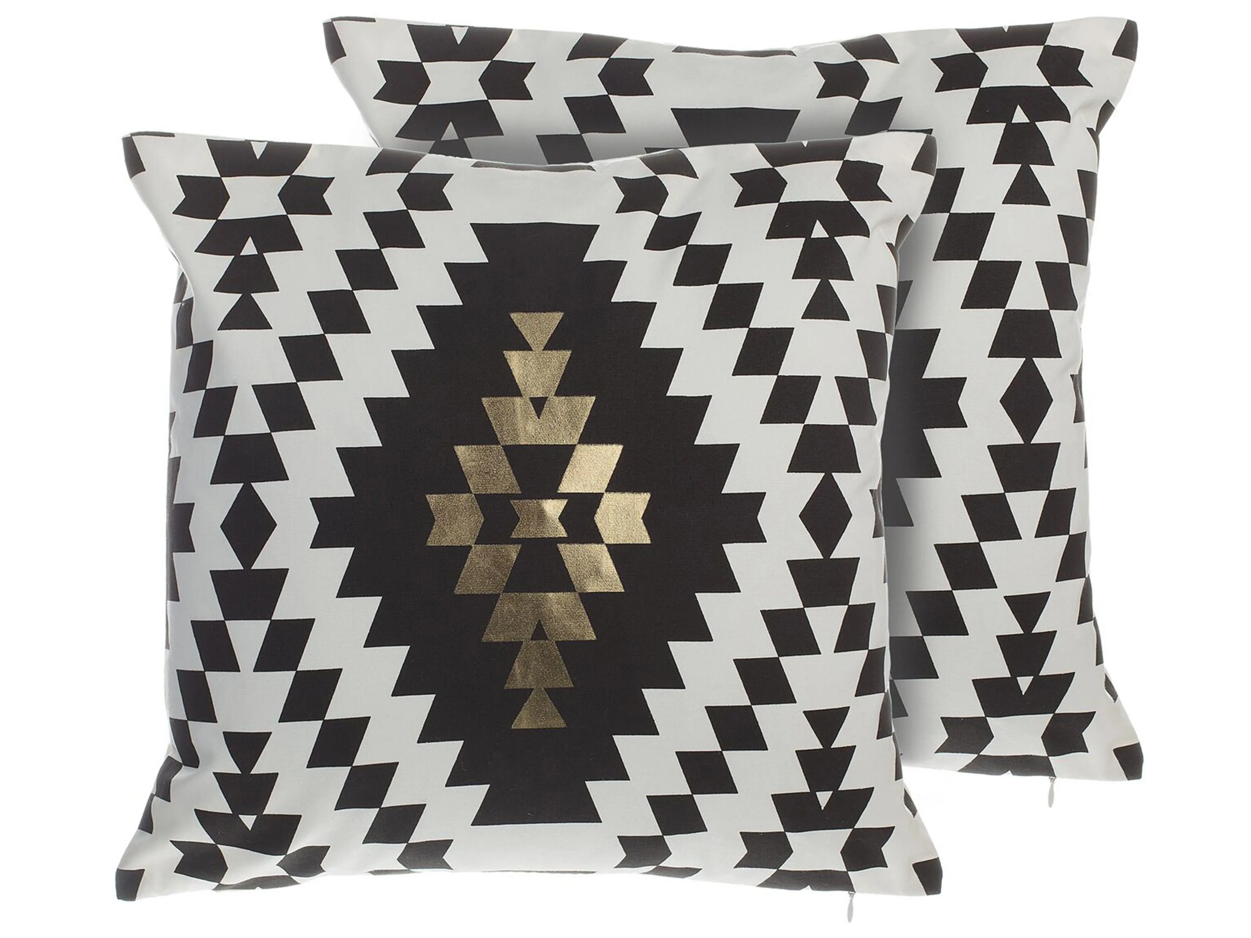 Set van 2 sierkussens COLEUS Katoen 45 x 45 cm Zwart geometrisch patroon