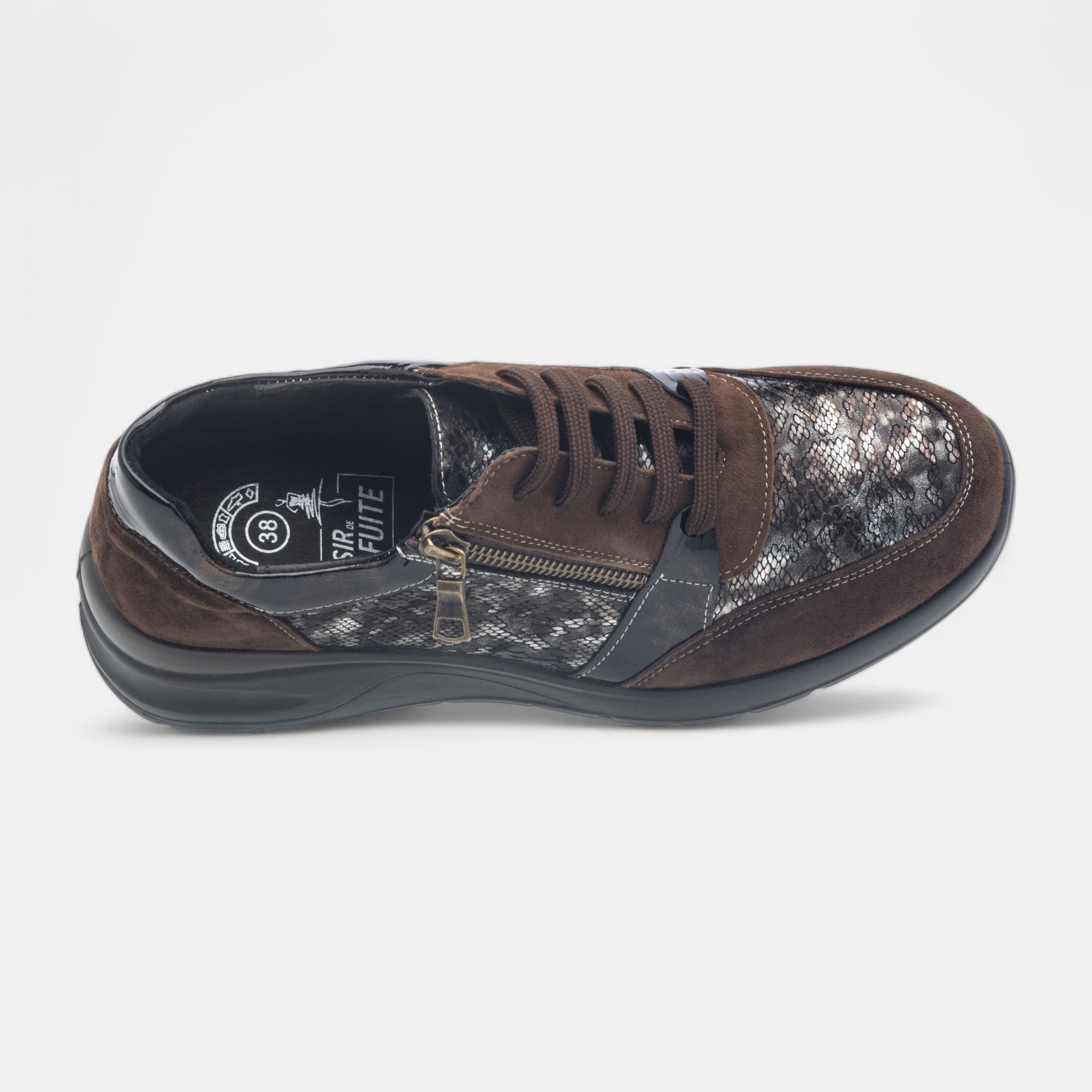 Baskets basses Femme en cuir marron