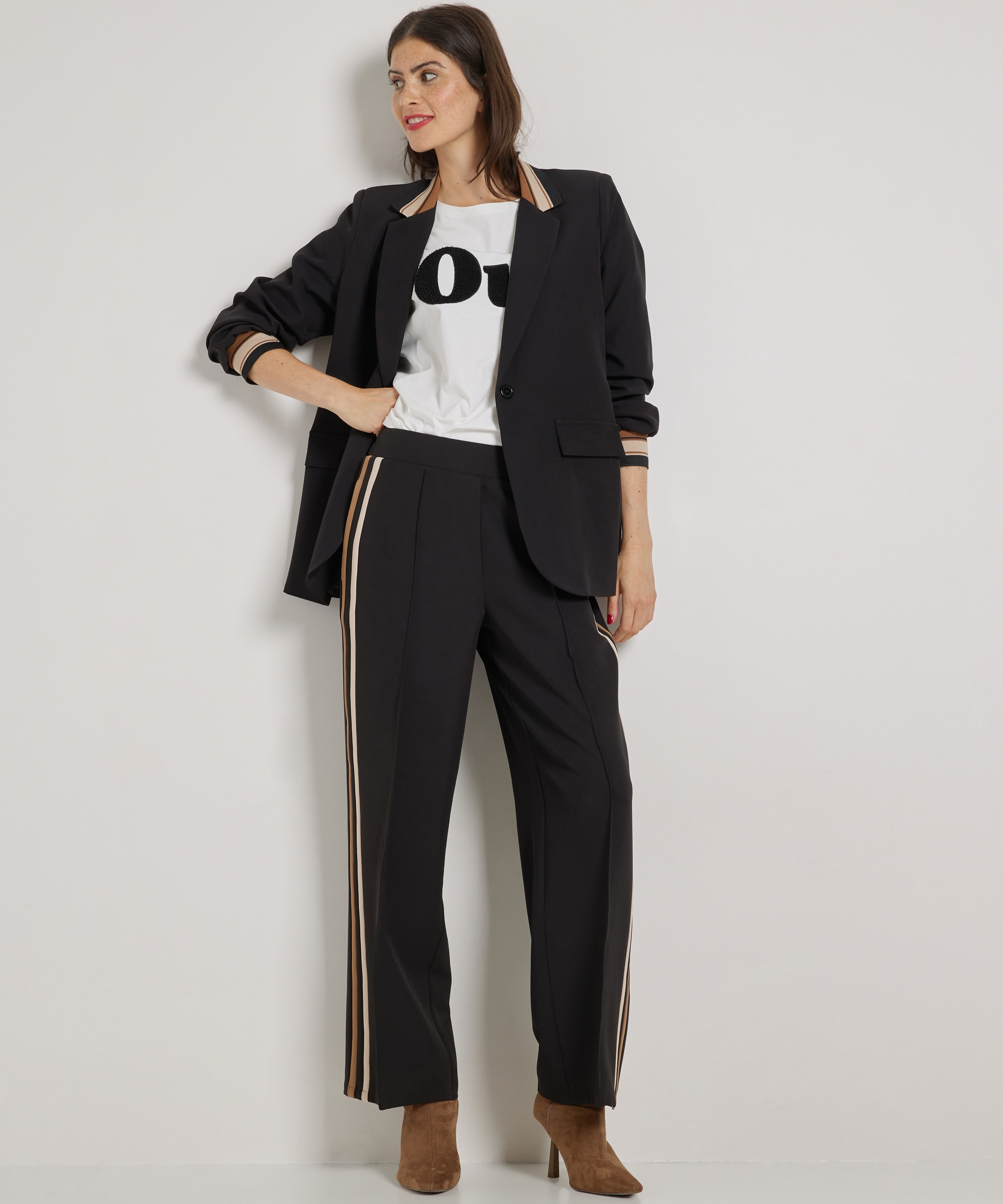 blazer met gestreepte boorden