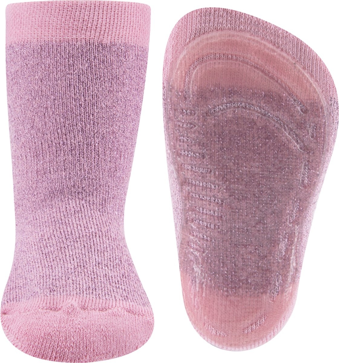 Ewers Antislip sokken Dusty rose Glitter