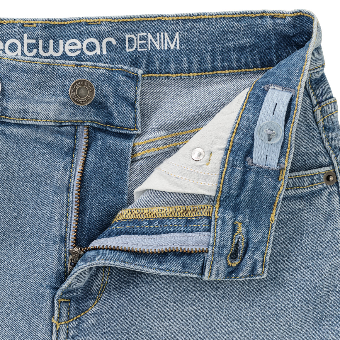 Beatwear Jungen Jeansshorts mit verstellbarem Bund hellblau