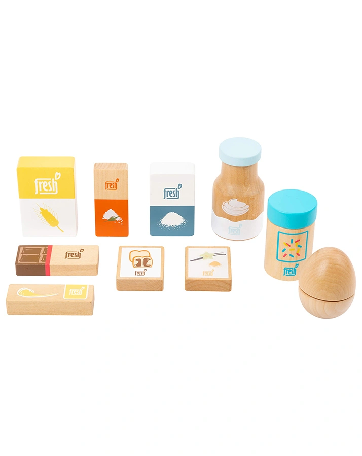 Spiel-Lebensmittel BACKZUTATEN FRESH 10-teilig aus Holz