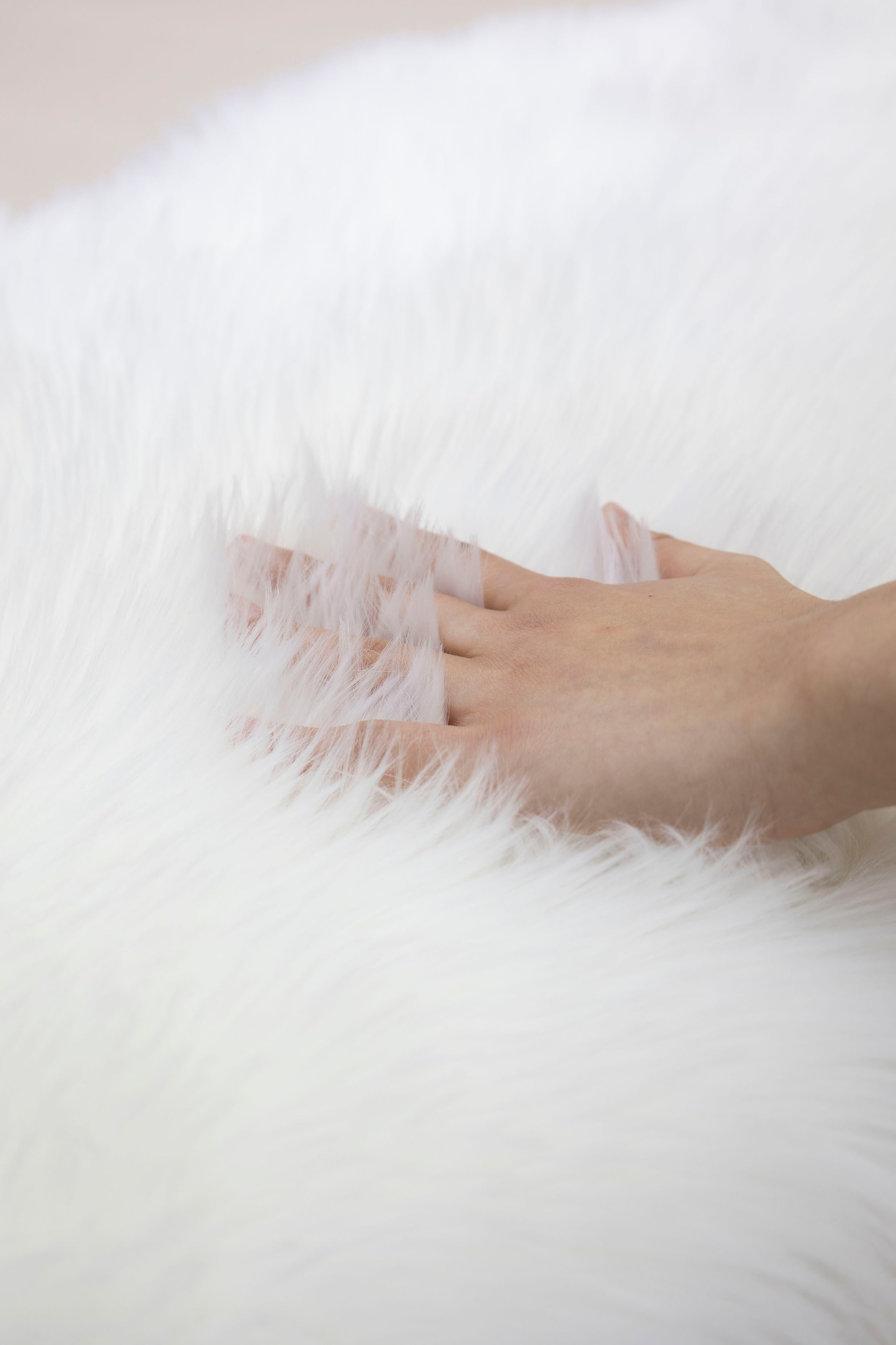 my home Fellteppich »Dena, Hochflor Teppiche« rund 60 mm Höhe Kunstfell, weich, Uni-Farben, Wohnzimmer, Schlafzimmer, Esszimmer