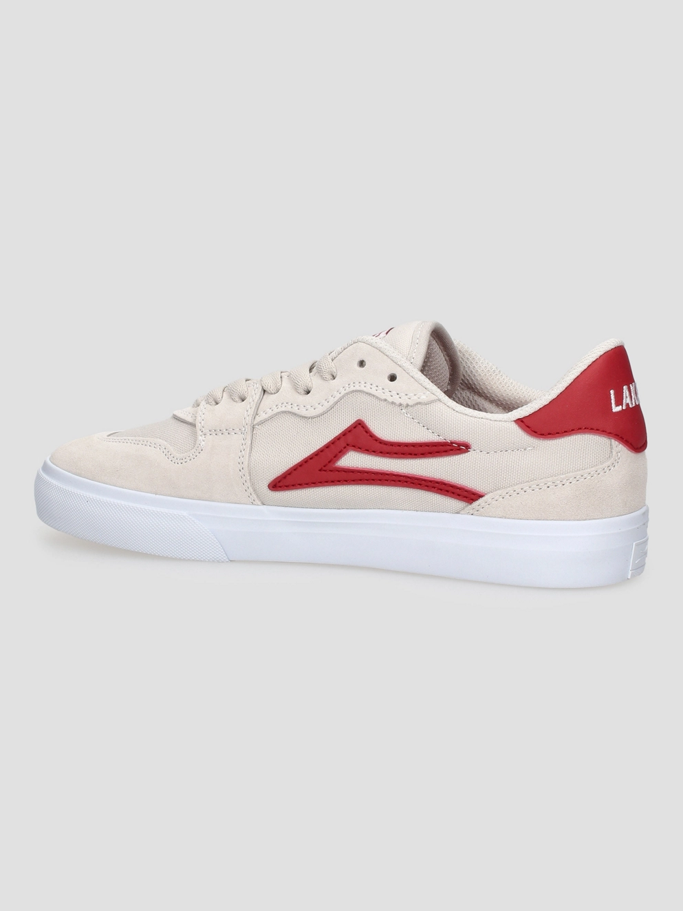 Lakai York Skate Shoes white/red suede