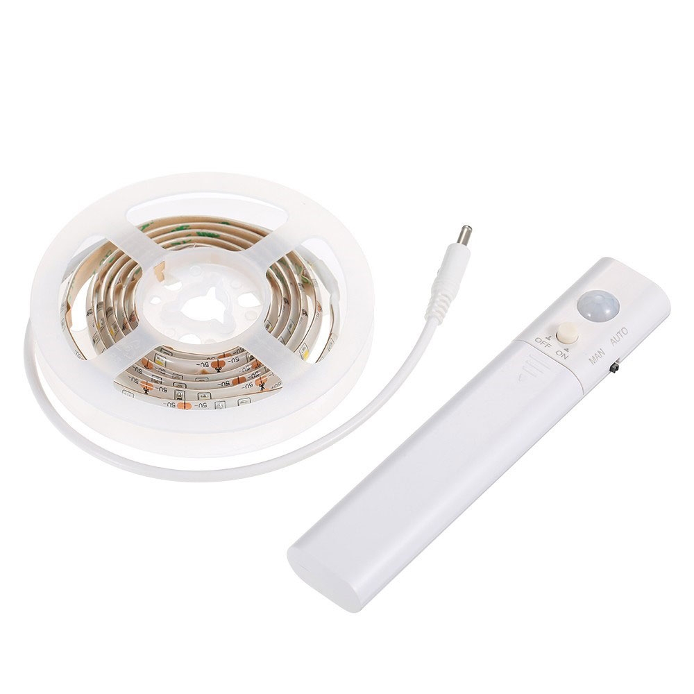 (1m) 30 LED's Licht Streifen Leiste Schrank Beleuchtung Kleiderschrank Leuchtsensor mit Bewegungssensor (IP65) - Warmweiss