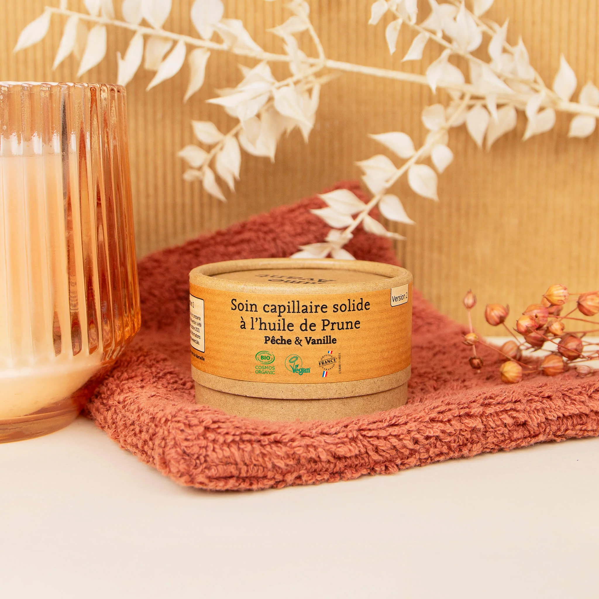 Soin capillaire solide à l'huile de prune - Version 2 - 1 soin capillaire - 50g / Brut sans parfum
