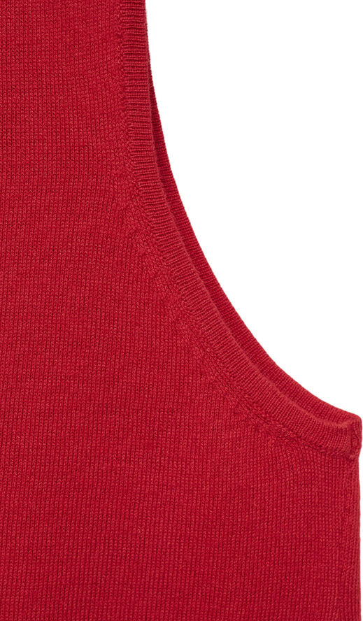 MANGO Fine knit polo neck vest Red